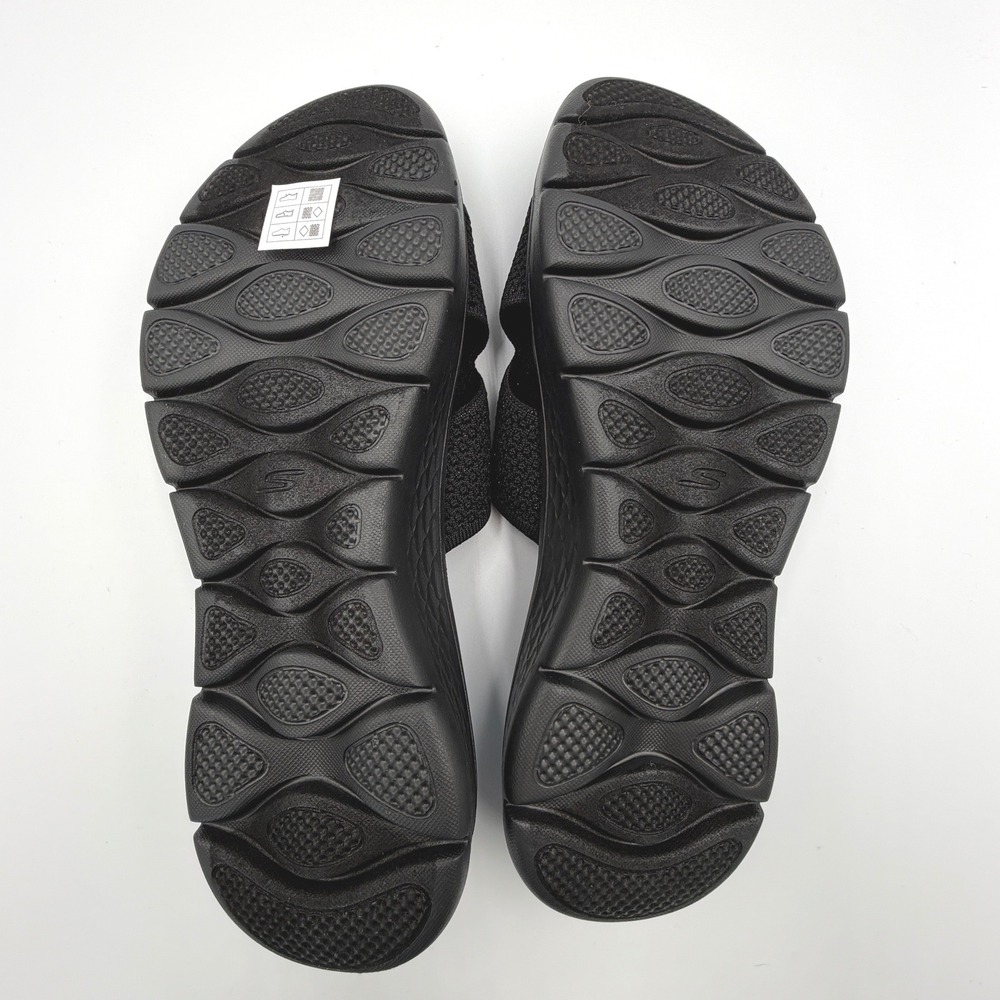 Skechers Go Walk Flex Sandals Women 11 Timeless Black NWT Sparkle Knit Slides - Picture 15 of 16